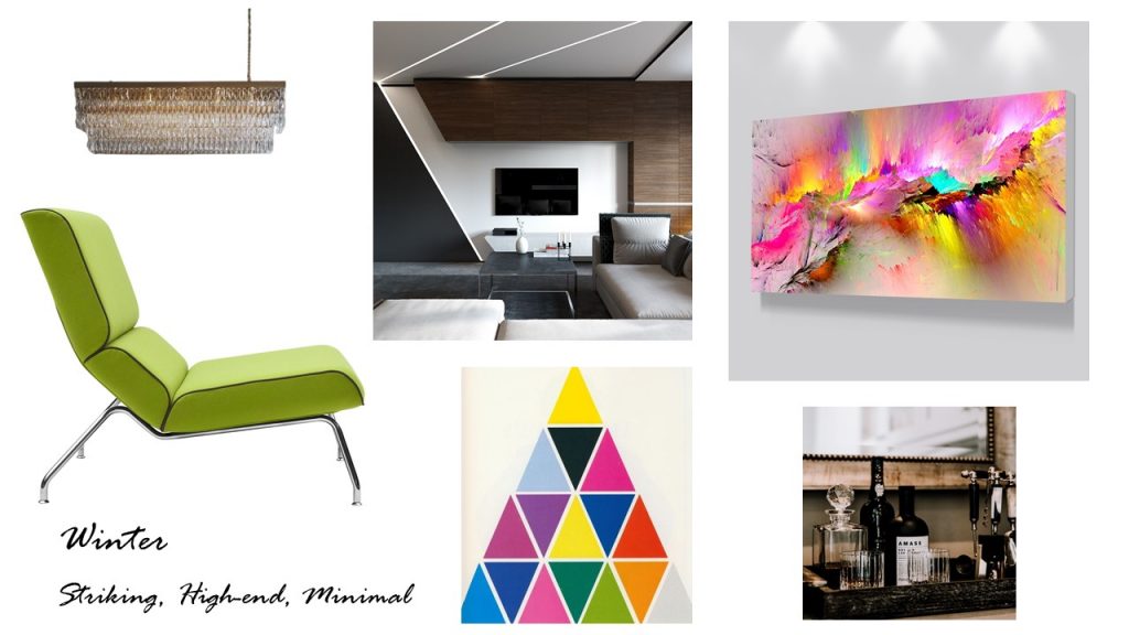 colour psychology, winter personality type mood board