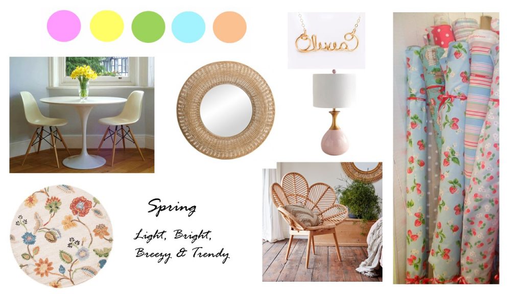 colour psychology, Spring personality type mood board